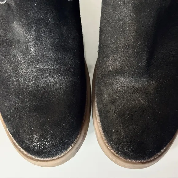ROAN by Bed Stu LOLA Suede Leather Distressed Moto Combat Boots Black 8.5