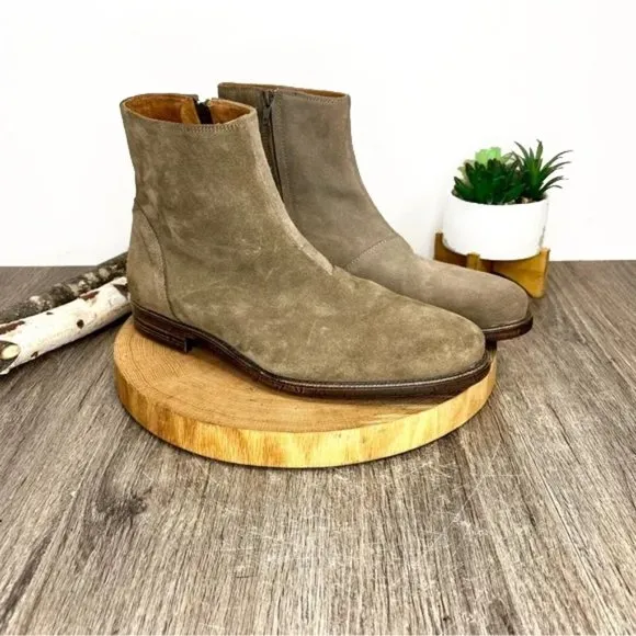 *Robert Wayne | Jacob Suede Ankle Zip Boots Size 10D