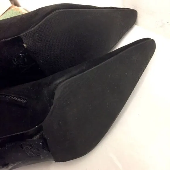 ROBERT CLERGERIE Paris Suede Ankle Boot Heel Black 6.5