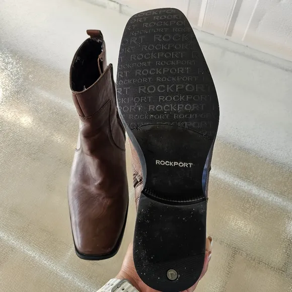 Rockport 12 Men's Brown Leather Square Toe Boots