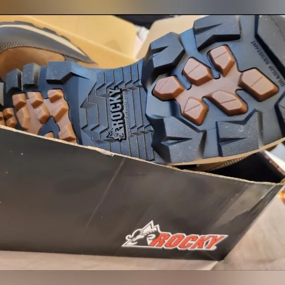 Rocky Brown Boots with High-Top Design and Padded Collar