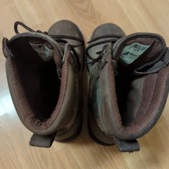 Rocky Gore Tex Hunting Boots Mens 10 M Brown Leather Suede Mossy Oak Camo