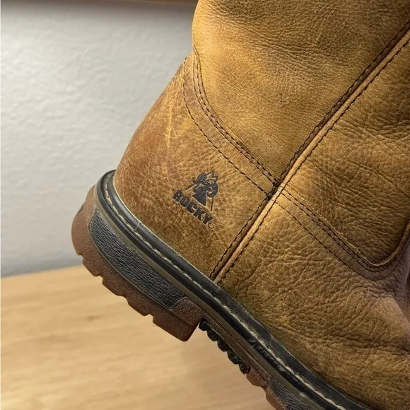 Rocky Kids 8” Original Ride Flx‎ Waterproof Brown Leather Western Boots Size 3