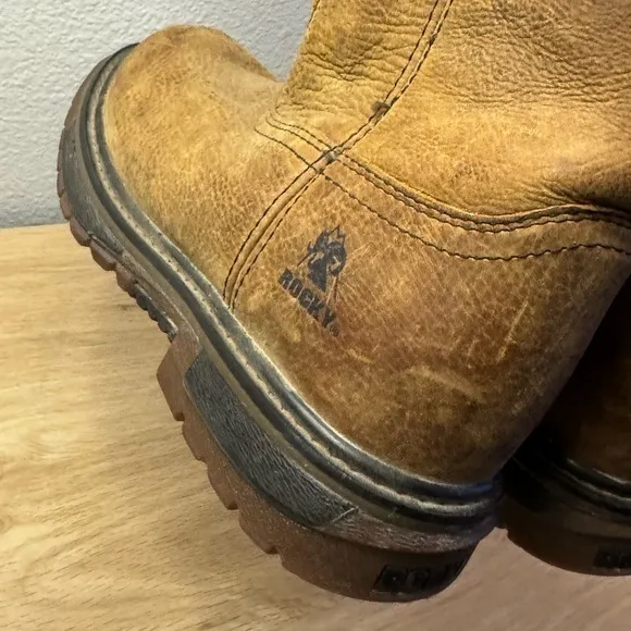 Rocky Kids 8” Original Ride Flx‎ Waterproof Brown Leather Western Boots Size 3