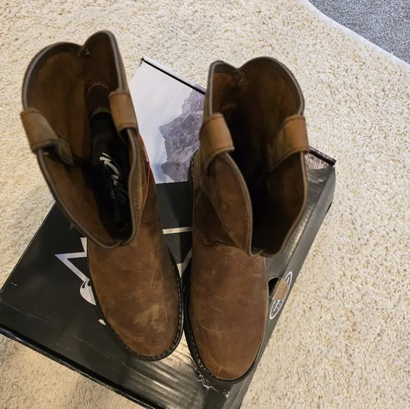 Rocky Original Ride Brown Leather Men's Boots Size 10W NIB