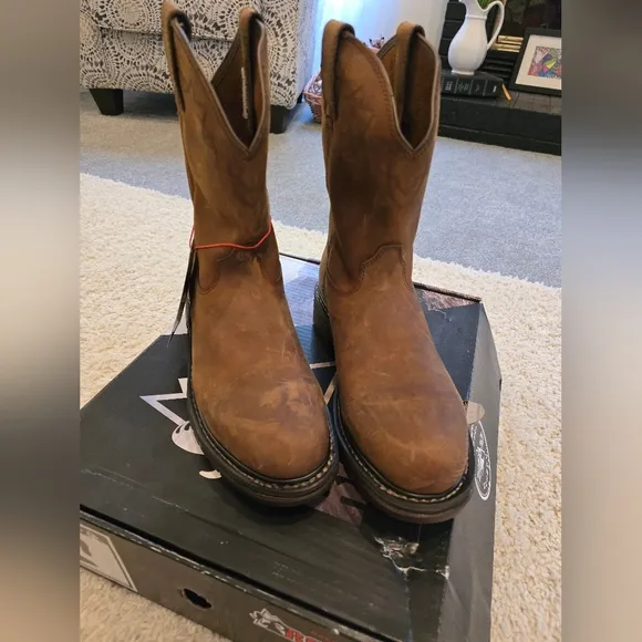Rocky Original Ride Brown Leather Men's Boots Size 10W NIB