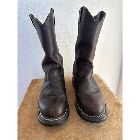 Rocky Wichita‎ Western Mens Boots Sz 9.5 MenBrown Leather Waterproof #2713