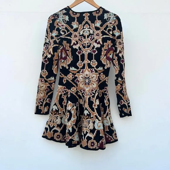 Ronny Kobo Annis Sweater Dress Long Sleeve Knit Mini Fit And Flare Medium