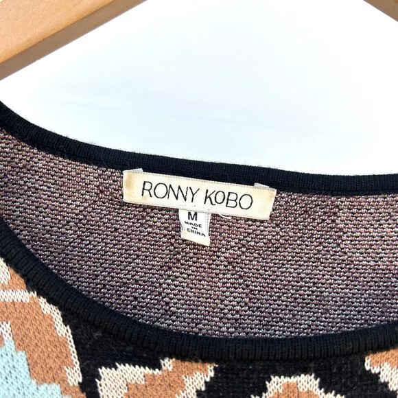 Ronny Kobo Annis Sweater Dress Long Sleeve Knit Mini Fit And Flare Medium