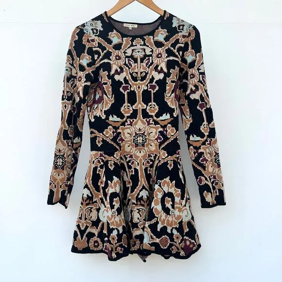 Ronny Kobo Annis Sweater Dress Long Sleeve Knit Mini Fit And Flare Medium