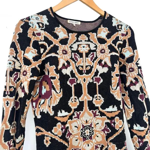 Ronny Kobo Annis Sweater Dress Long Sleeve Knit Mini Fit And Flare Medium