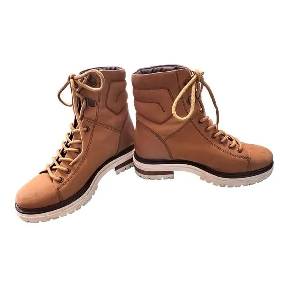 Roolee Elvis Hiking Boots Womens Size 39 (8) Camel Brown , Tan Lace Up