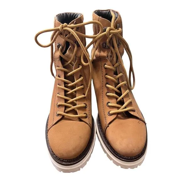 Roolee Elvis Hiking Boots Womens Size 39 (8) Camel Brown , Tan Lace Up