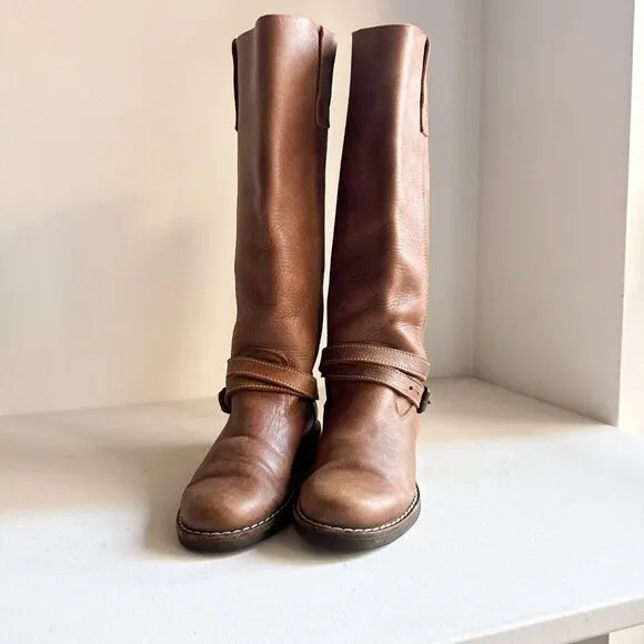 Root Brown Leather Knee High Riding Boots 7.5