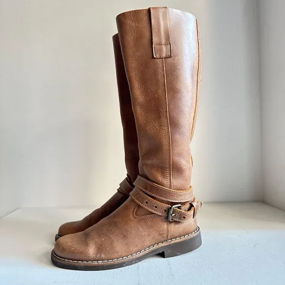 Root Brown Leather Knee High Riding Boots 7.5