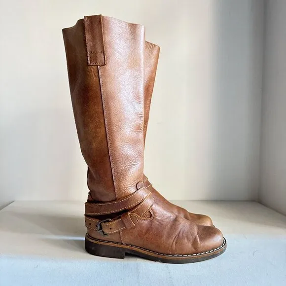 Root Brown Leather Knee High Riding Boots 7.5