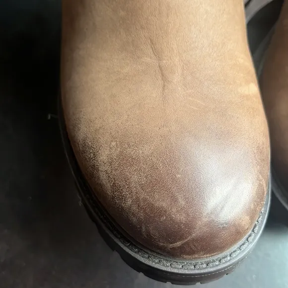 Ross &amp; Snow Brown Boots- Women Cristiana Espresso Leather Biker Shearling Boots