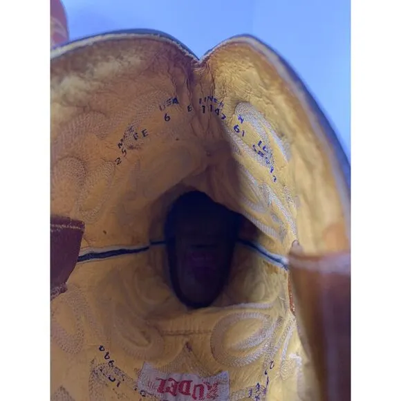 RUDEL EXOTIC Rare Women's Leather Cowboy Boots Sz 6‎