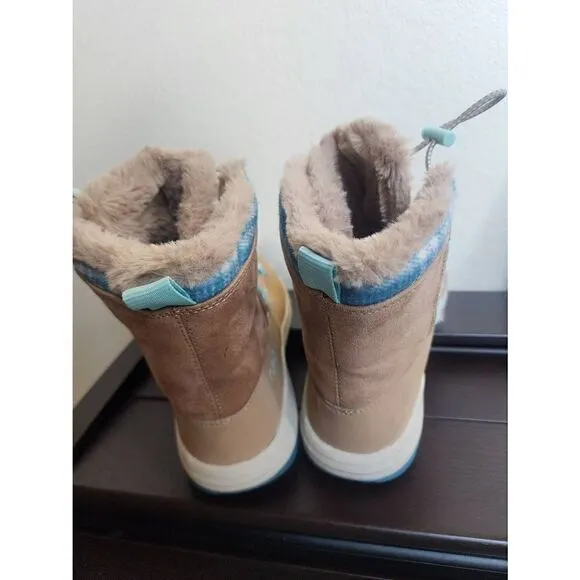 Ryka Aubonne tan and turquoise boots 9.5