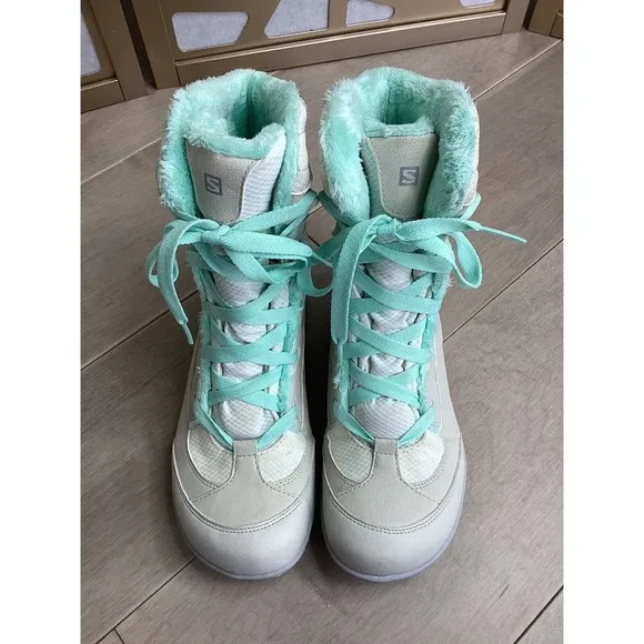 Salomon Snowtrip Thinsulate Women’s Sz 7.5 Winter Snow Boots Waterproof Gray