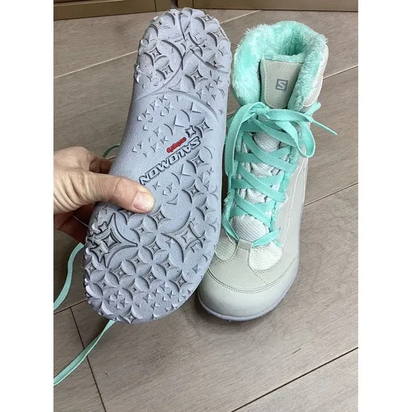 Salomon Snowtrip Thinsulate Women’s Sz 7.5 Winter Snow Boots Waterproof Gray