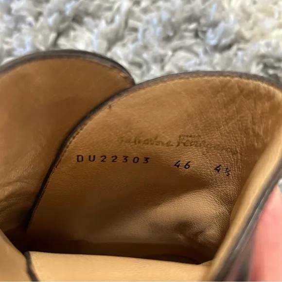 Salvatore Ferragamo Leather Belted Boots in Dark Brown size 4.5