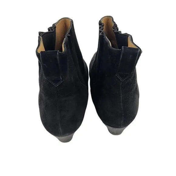 Salvatore Ferragamo Pull On Black Suede Ankle Booties Boots Size 9.5 AA