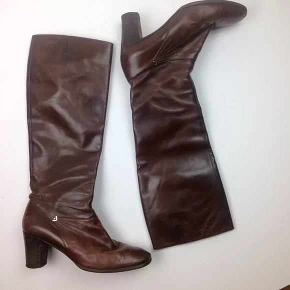 Salvatore Ferragamo Vintage Leather Boots Made in Italy