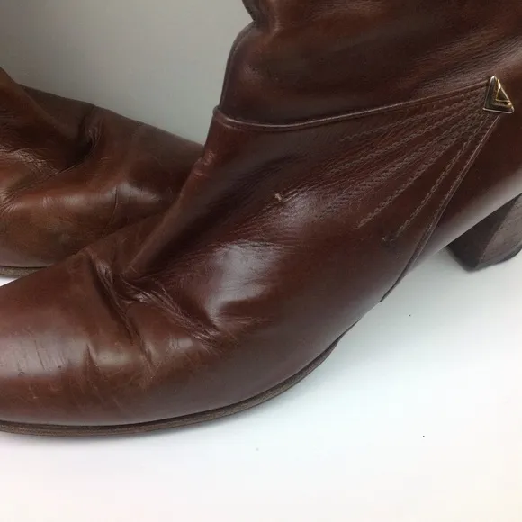 Salvatore Ferragamo Vintage Leather Boots Made in Italy