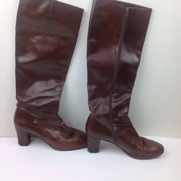 Salvatore Ferragamo Vintage Leather Boots Made in Italy