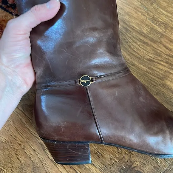 Salvatore Ferragamo vintage leather riding boots