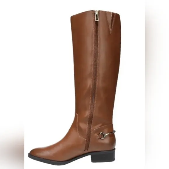 Sam and Libby Brand | Women's size 6 Brown  Knee High Riding Boots Side Zip NWOT
