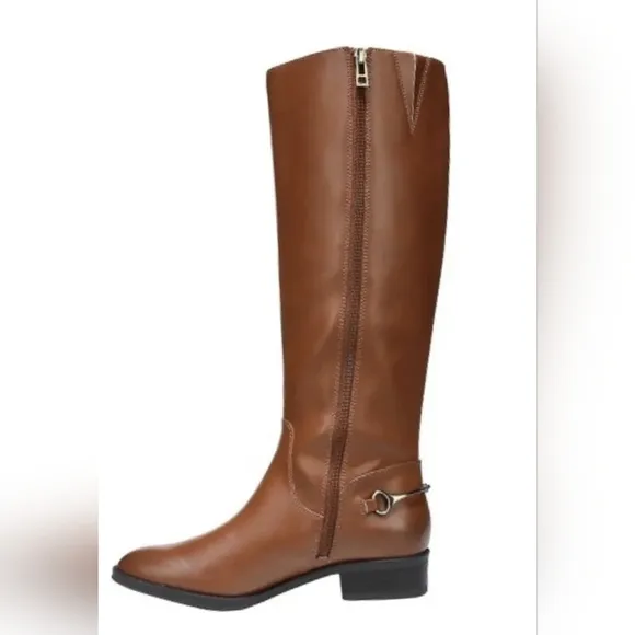 Sam and Libby Brand | Women's size 6 Brown  Knee High Riding Boots Side Zip NWOT