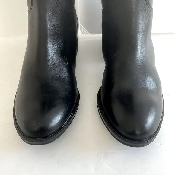 Sam Edelman $200 Penny Knee High Riding Black Leather Riding Boots Size 5 NWT