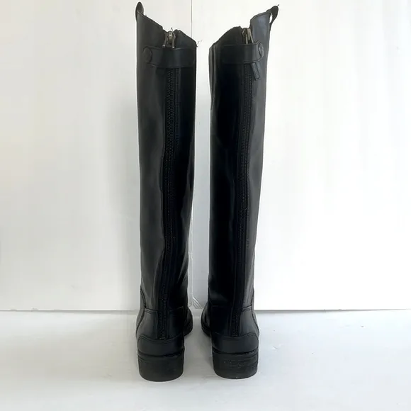 Sam Edelman $200 Penny Knee High Riding Black Leather Riding Boots Size 5 NWT