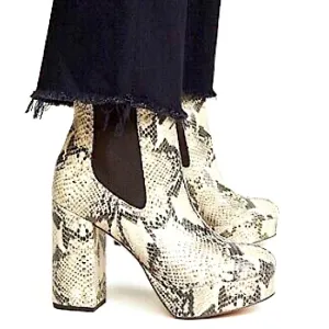 Sam Edelman Abella Platform Chelsea Style Python Snakeskin Boots
