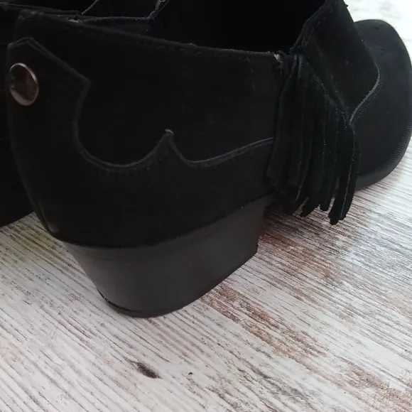 Sam Edelman Black Circus Fringe Suede Ankle Boots