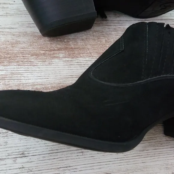 Sam Edelman Black Circus Fringe Suede Ankle Boots