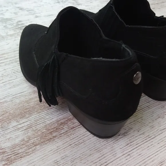 Sam Edelman Black Circus Fringe Suede Ankle Boots