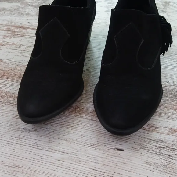 Sam Edelman Black Circus Fringe Suede Ankle Boots