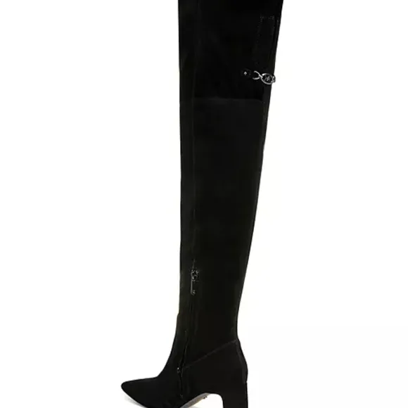 Sam Edelman Black Over the Knee Boots with Chunky Heel