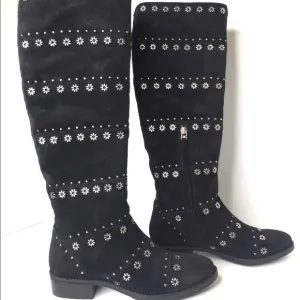 Sam Edelman Black Studded Tall Riding Boots Sz 6