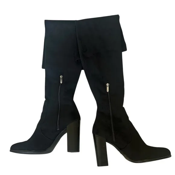 Sam Edelman Black Suede Vena 2 Over The Knee Boots Size 10