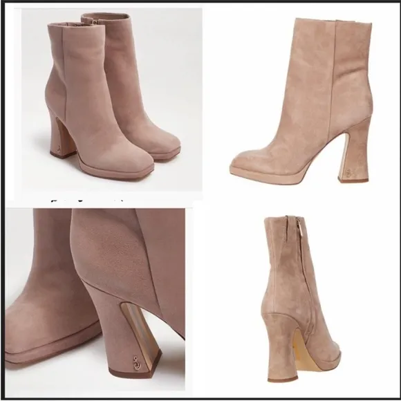 Sam Edelman boots JAYE ANKLE BOOTIE suede boots sam Edelman shoes block heels