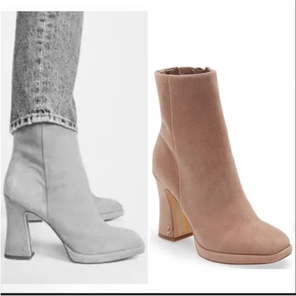 Sam Edelman boots JAYE ANKLE BOOTIE suede boots sam Edelman shoes block heels