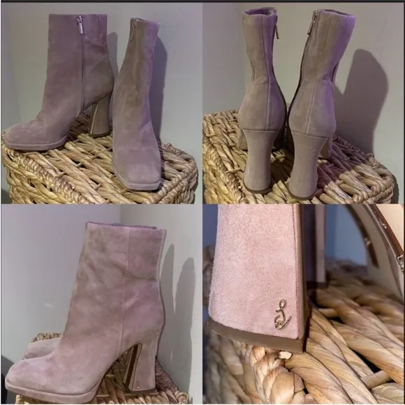 Sam Edelman boots JAYE ANKLE BOOTIE suede boots sam Edelman shoes block heels