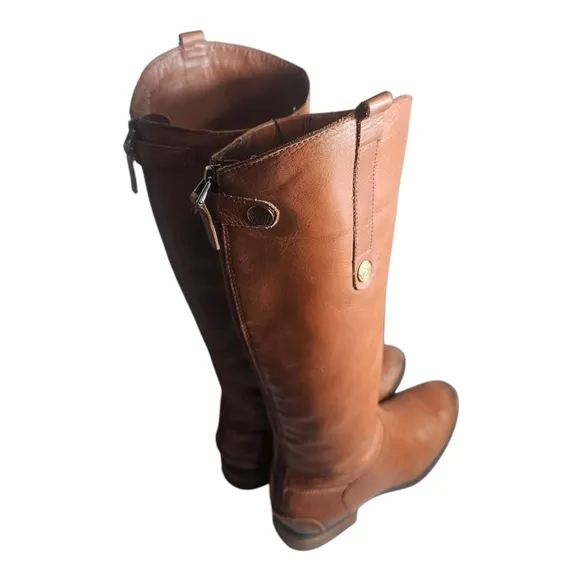 Sam Edelman Boots Soft Studded Leather Riding Boot Whiskey Brown 7W