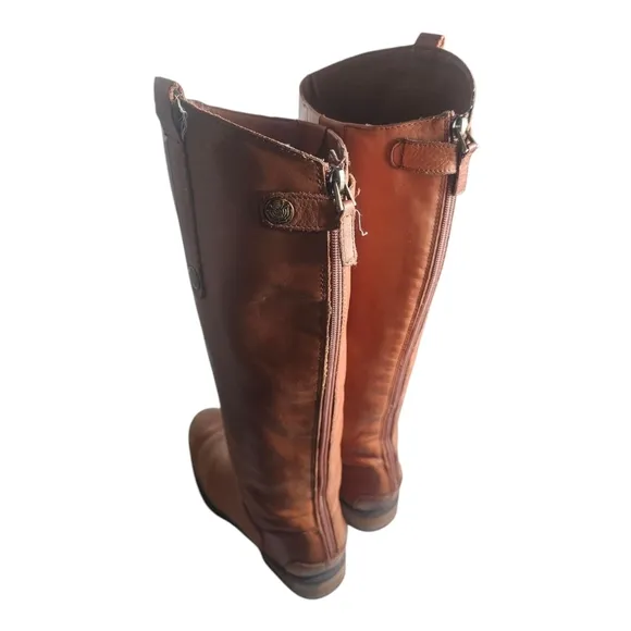 Sam Edelman Boots Soft Studded Leather Riding Boot Whiskey Brown 7W