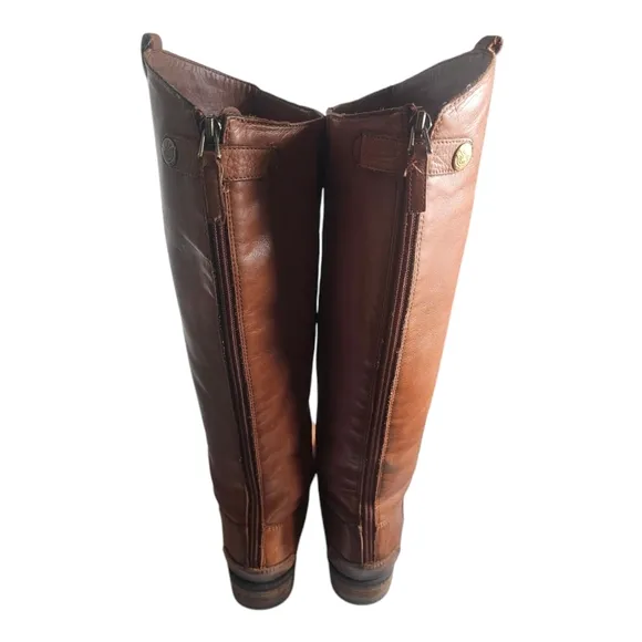 Sam Edelman Boots Soft Studded Leather Riding Boot Whiskey Brown 7W