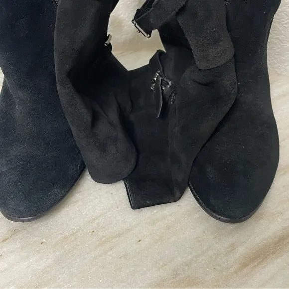 Sam Edelman boots thigh high Sable suede black sz 6